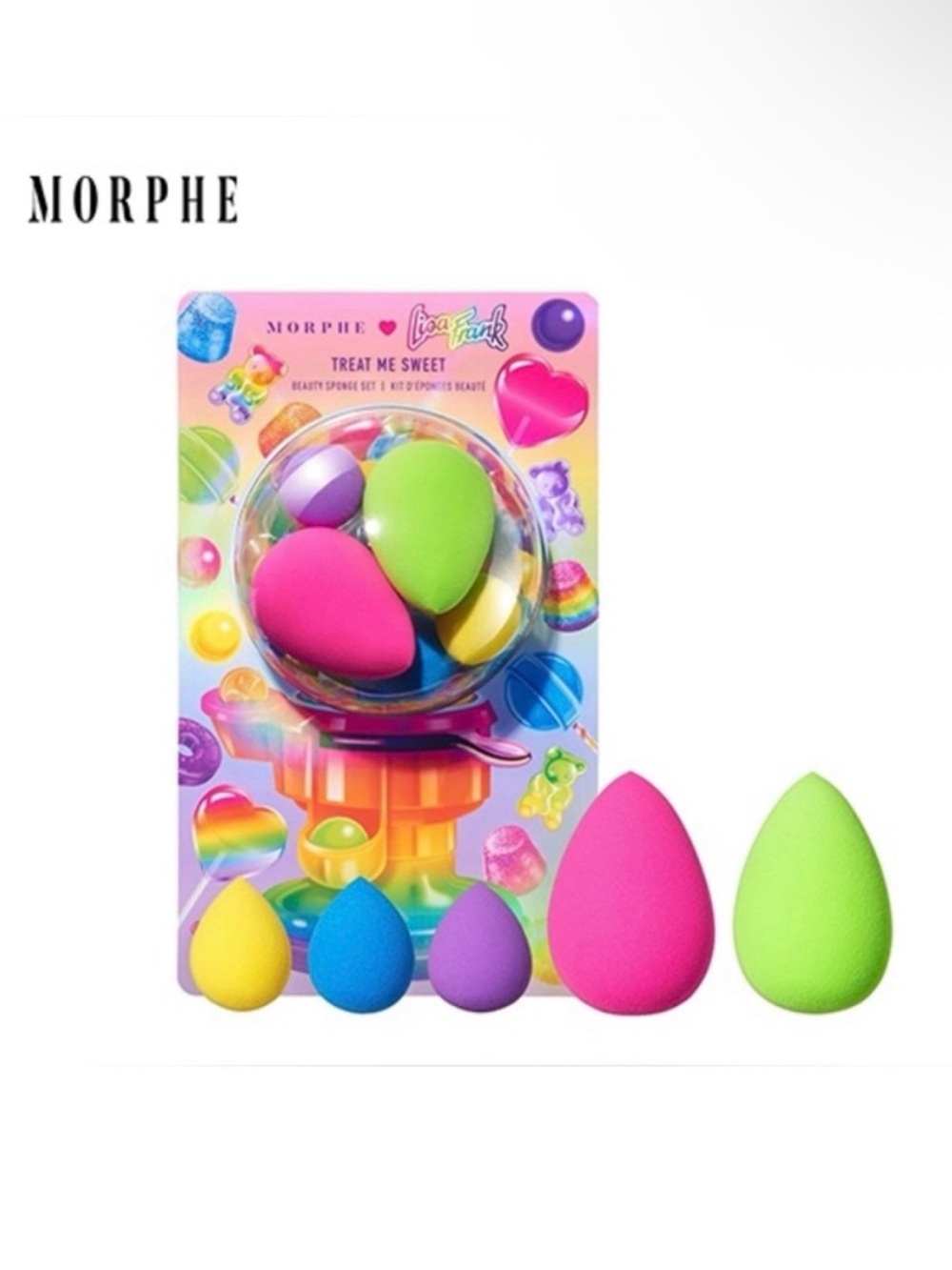 NIB Morphe X Lisa Frank Treat Me Sweet Beauty Makeup Sponge Set